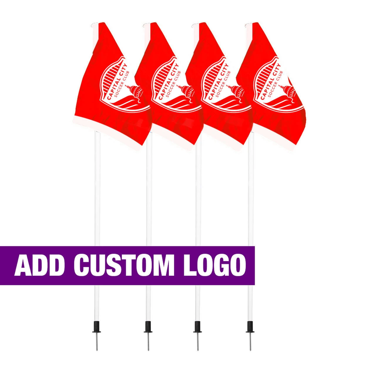 RED SOCCER CORNER FLAG SET OF 4 - Image 5