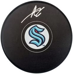 Adam Larsson Autographed Official Seattle Kraken Logo Hockey Puck Fanatics