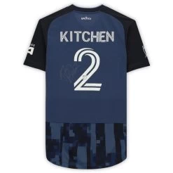Fanatics LA Galaxy Perry Kitchen Autographed Game Used #2 Blue Jersey FA