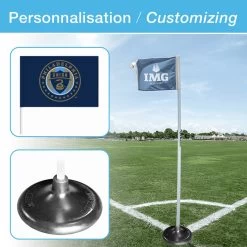 Set Of 4 Custom "Premier Corner Flags" - FLAGS, STICKS And BASES