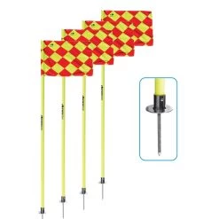 Kwikgoal 4 Yellow PVC Corner Flags With Fluorescent Flag