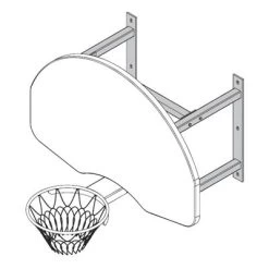 Fixed Wall Structure Non Retractable For Steel Backboard 2'