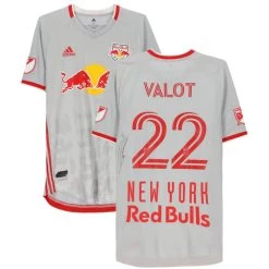 Fanatics New York Red Bulls Florian Valot Autographed Game Used #22 Gray Jersey FA