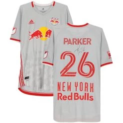 Fanatics New York Red Bulls Tim Parker Autographed Game Used #26 Gray Jersey FA